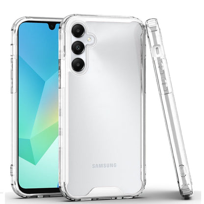 For Samsung Galaxy A06 Clear Colored Shockproof Transparent Hard PC + Rubber TPU Hybrid Bumper Shell Slim Protective Case Cover Clear