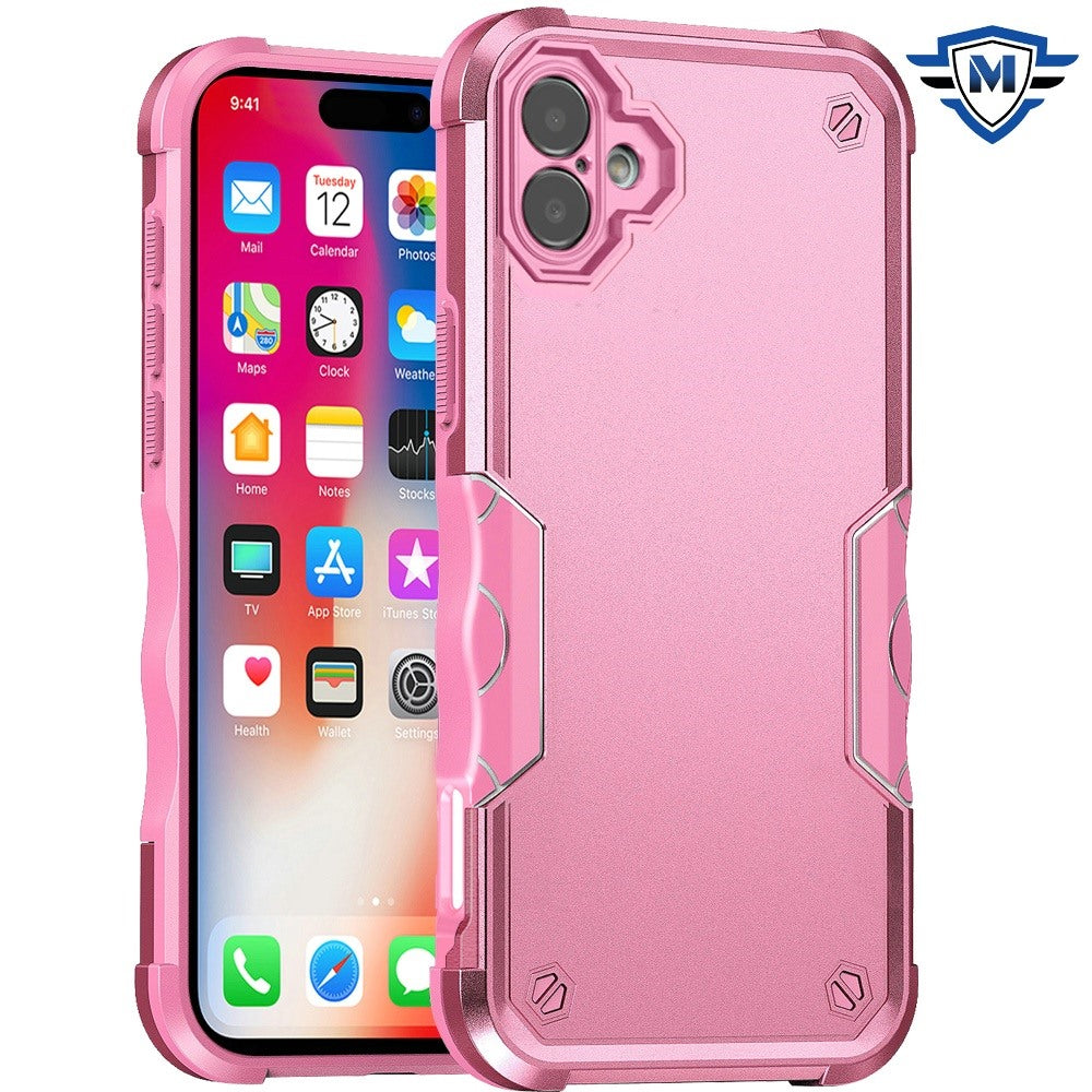 For Apple iPhone 16 (6.1") Back Hybrid Slim Fit Thin Lightweight Shockproof Hard PC Bumper Frame 2in1 Armor Protection Case Cover