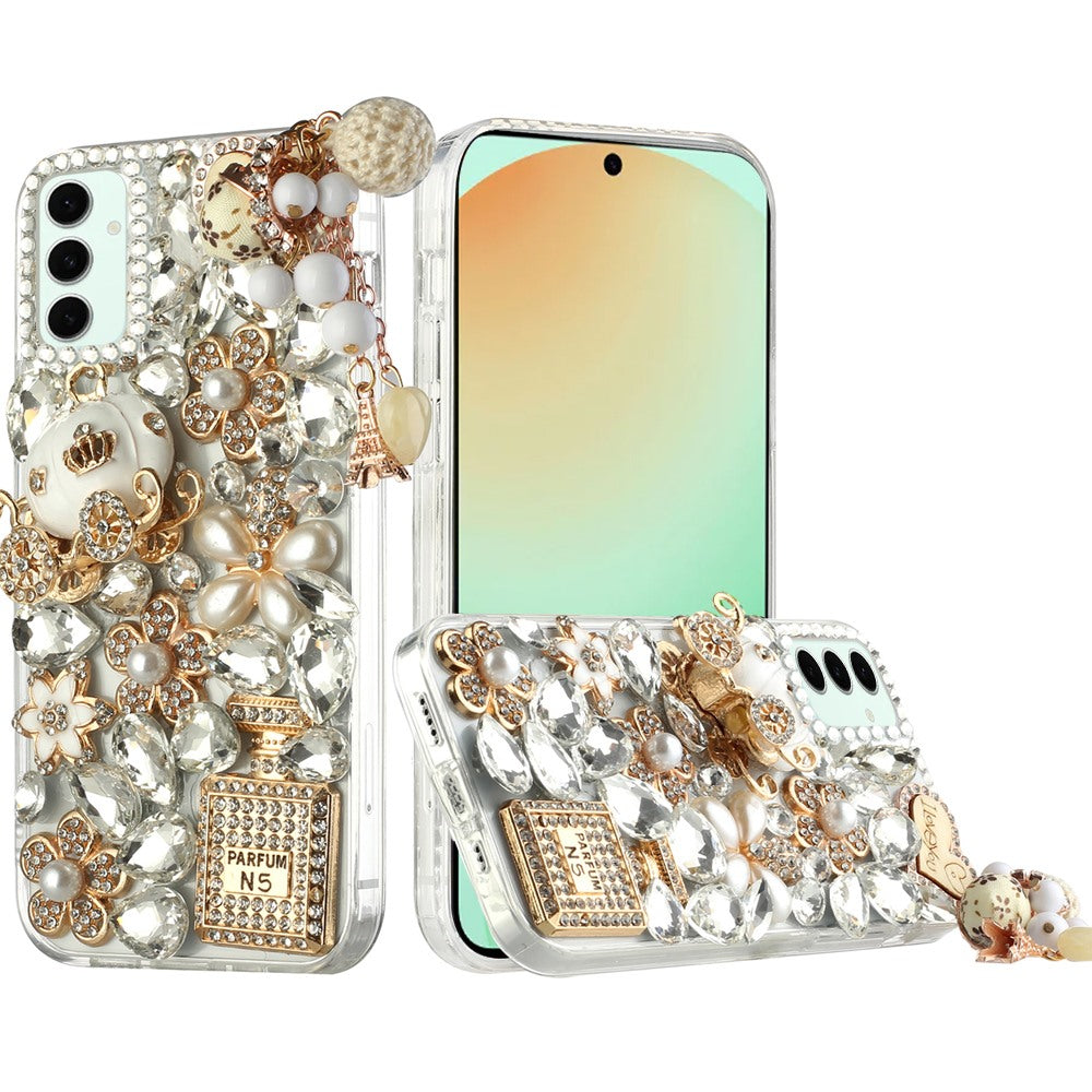 For Samsung Galaxy S24 FE /Fan Edition Bling Crystal 3D Full Diamonds Luxury Sparkle Rhinestone Hybrid Protective Case Cover