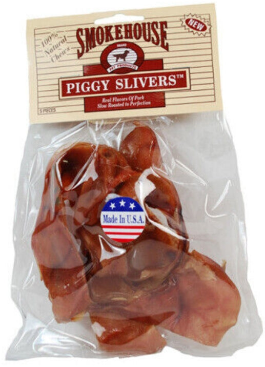 Smokehouse USA Made Piggy Slivers Dog Chew [Dog Supplies] 5 count