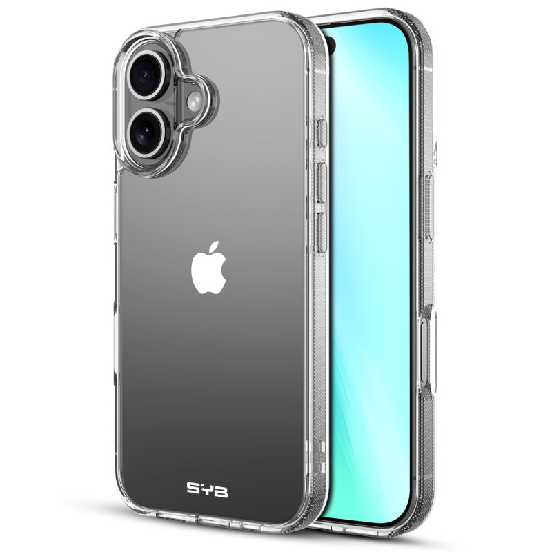 For Sturdy Case Gummy Rubber Hard Silicone TPU Slim Fit Cover for Apple iPhone 16 (6.1") - Highly Transparent Clear Case Cover Clear