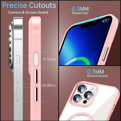 For Apple iPhone 15 (6.1") Hybrid Clear Transparent Colors Edge Bumper with Magsafe Compatible, Ultra Slim Hard PC  Phone Case Cover