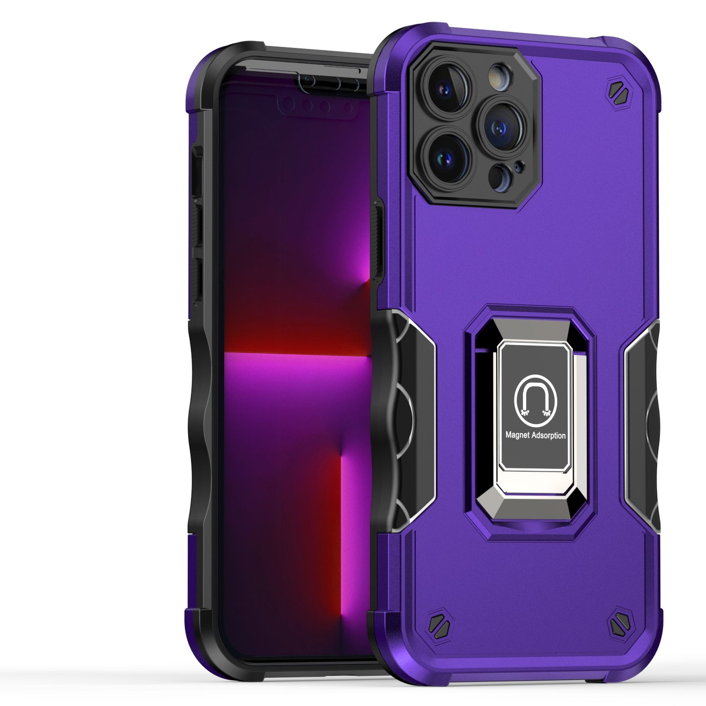 Samsung Galaxy A06 Hybrid Cases with Magnetic Ring Holder Stand Kickstand Heavy Duty Rugged Shockproof