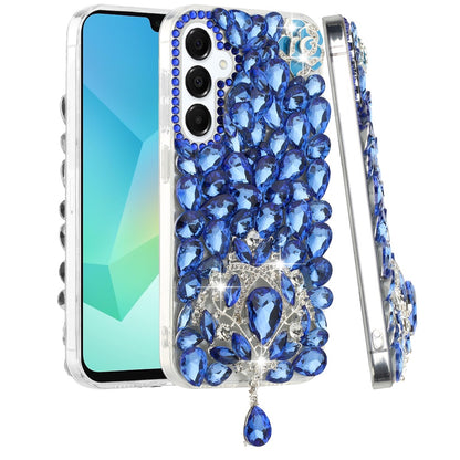 For Samsung Galaxy A16 5G Bling Crystal 3D Full Diamonds Jewelry Luxury Sparkle Rhinestone Glitter Hybrid Protective Case Cover