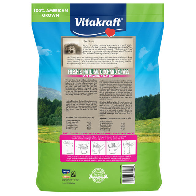 Vitakraft Orchard Grass Soft Stemmed Grass Hay [Small Pet Supplies] 28 oz