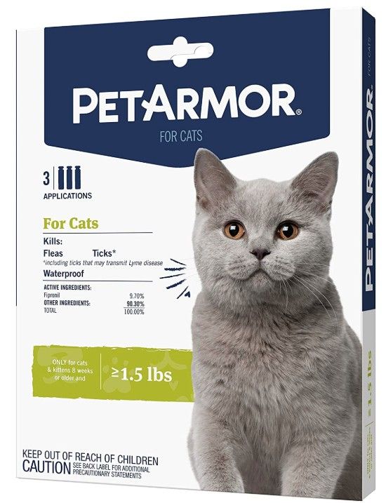 PetArmor Flea and Tick Treatment for Cats (Over 1.5 Pounds) [Flea & Tick Sprays & Powders for Cat] 3 count