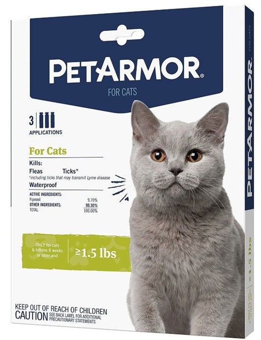 PetArmor Flea and Tick Treatment for Cats (Over 1.5 Pounds) [Flea & Tick Sprays & Powders for Cat] 3 count