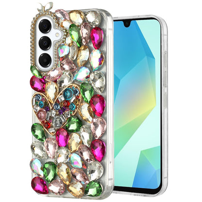 For Samsung Galaxy A16 5G Bling Crystal 3D Full Diamonds Luxury Sparkle Rhinestone Hybrid Protective Case Cover