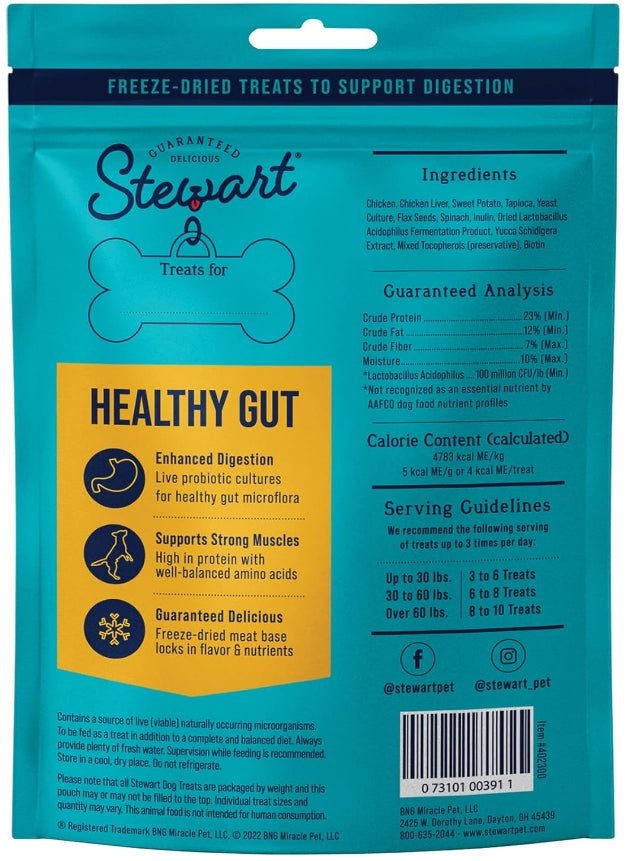 Stewart Healthy Gut Freeze Dried Chicken and Vegetable Treats with Probiotics [for Dog] 4 oz