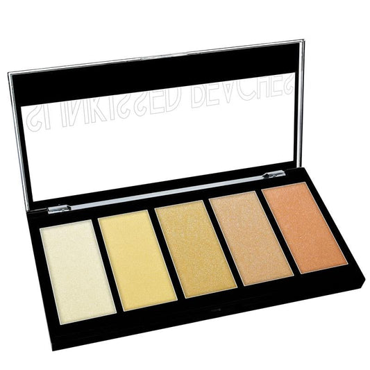 KLEANCOLOR 5 Color Prismatic Highlighter Palette [FACE, Highlight & Shimmer] Sunkissed Peaches