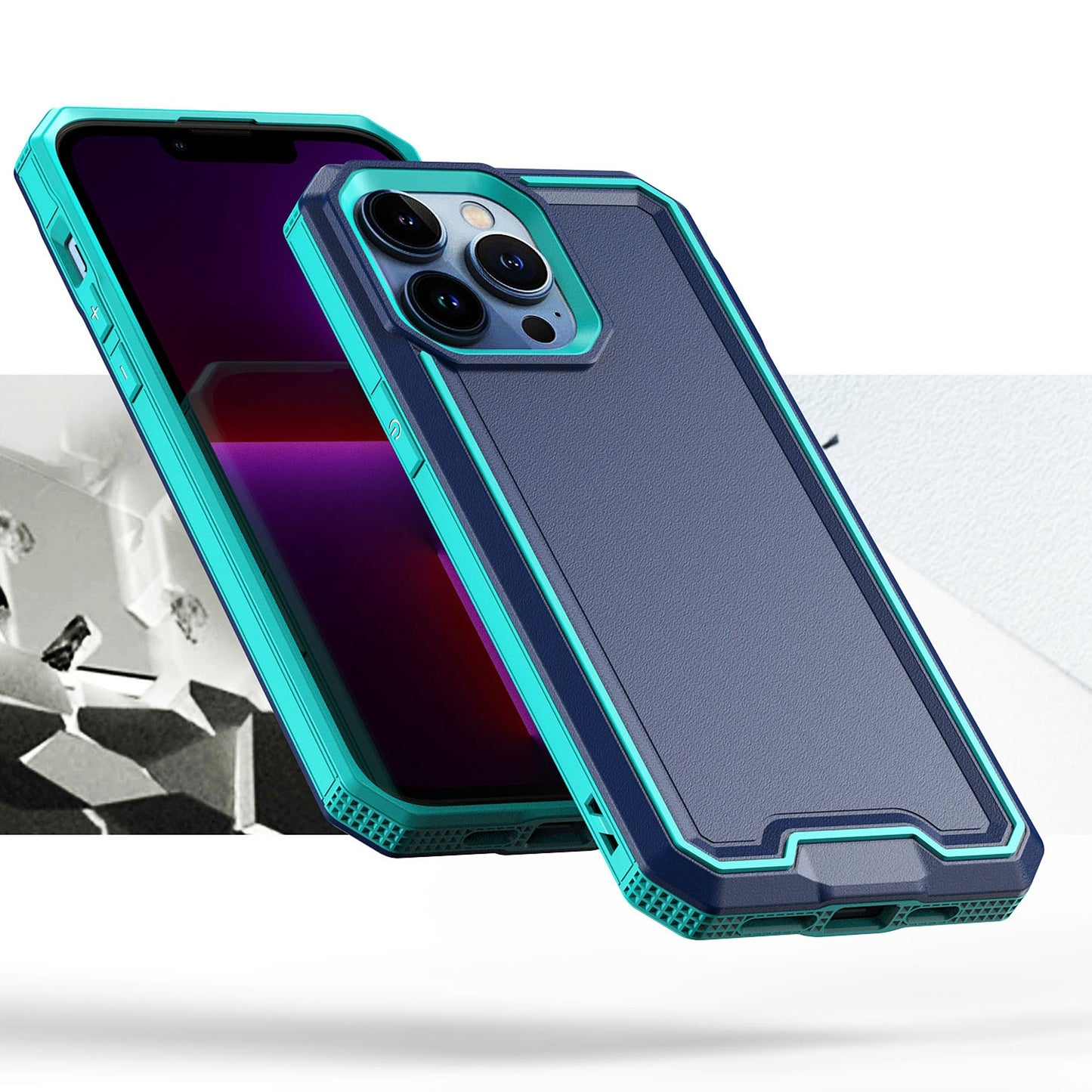 For Apple iPhone 16 Pro Max (6.9") Modern Fused Hybrid Armor Hard PC TPU Rubber Slim Fit Shockproof Drop Protection Impact Case Cover