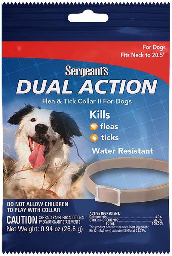 Sergeants Dual Action Flea and Tick Collar II for Dogs Neck Size 20.5 Inch [Flea & Tick Collars] 1 count