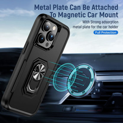 For Apple iPhone 15 Plus (6.7") Military Grade Armor Heavy Shockproof Hybrid Kickstand Built-in 360°Rotate Ring Stand  Phone Case Cover