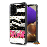 For Apple iPhone 15 Plus (6.7") Elegant Pattern Design Bling Glitter Hybrid Ring Stand Pop Up Finger Holder Kickstand  Phone Case Cover