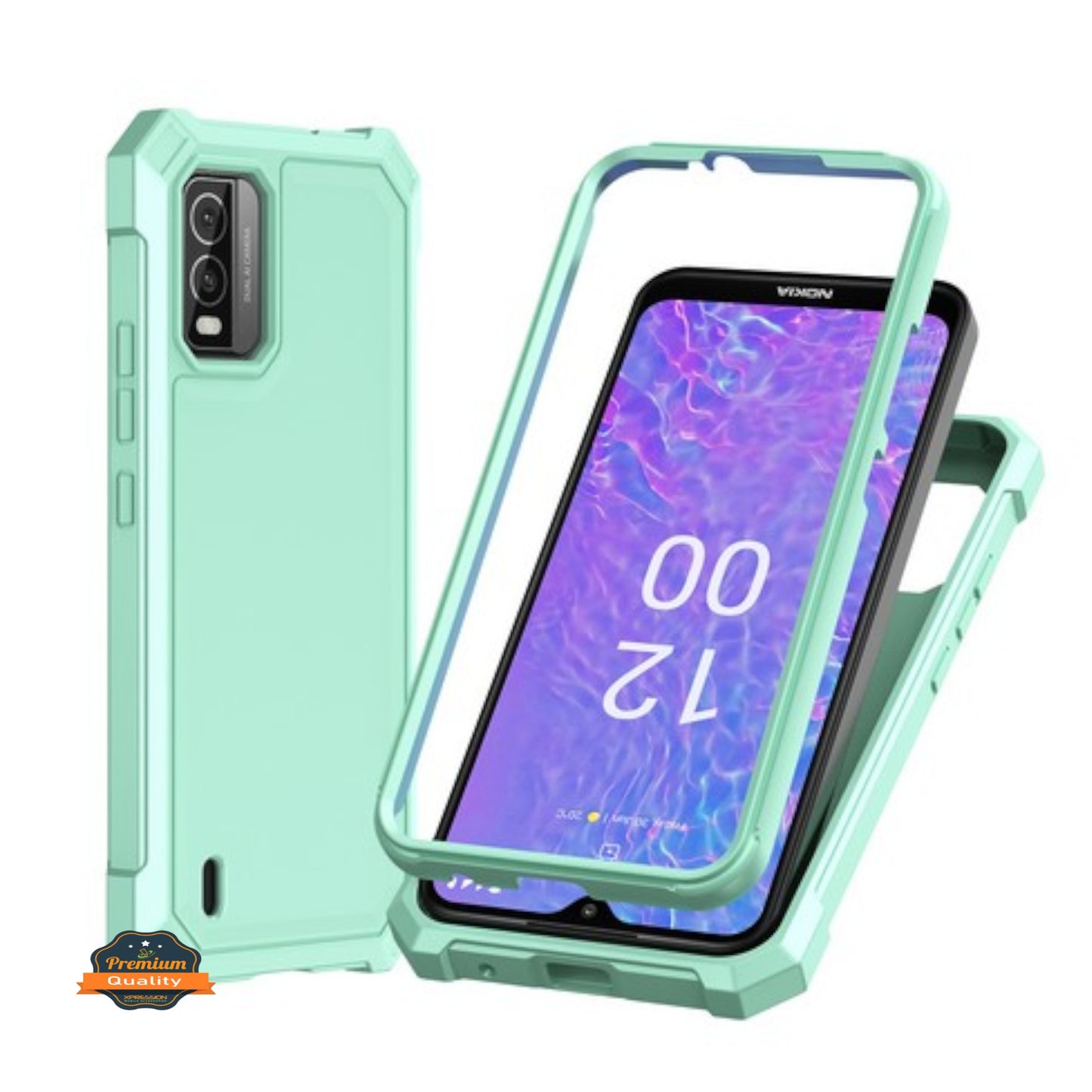 For AT&T Motivate Pro 5G Hybrid 2in1 Front Bumper Frame Cover Square Edge Shockproof Soft TPU + Hard PC Anti-Slip Heavy Duty Case Cover