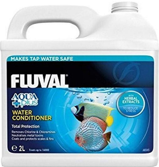 Fluval Aqua Plus Tap Water Conditioner with Herbal Extracts to Reduce Stress for Aquariums [Aquarium Supplies] 0.5 gallon