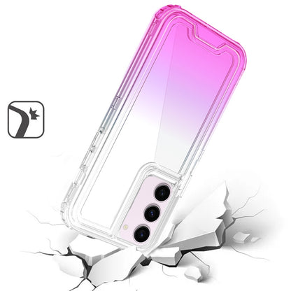 For Samsung Galaxy A06 Hybrid 3in1 Clear Two Color Tone Transparent Shockproof Rubber TPU + Hard Protective Frame Case Cover