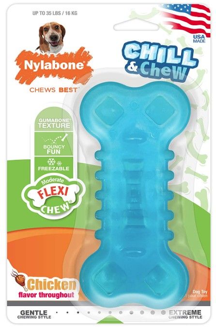 Nylabone Flexi Chew Chill and Chew Dog Toy Wolf [Toys Nylabone for Dog] 1 count