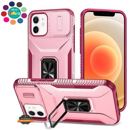 For Apple iPhone 16 Plus (6.7") Camera Cover Phone Case with Magnetic Rotation Ring Stand [Military Grade] Hybrid Hard Shockproof Case Cover