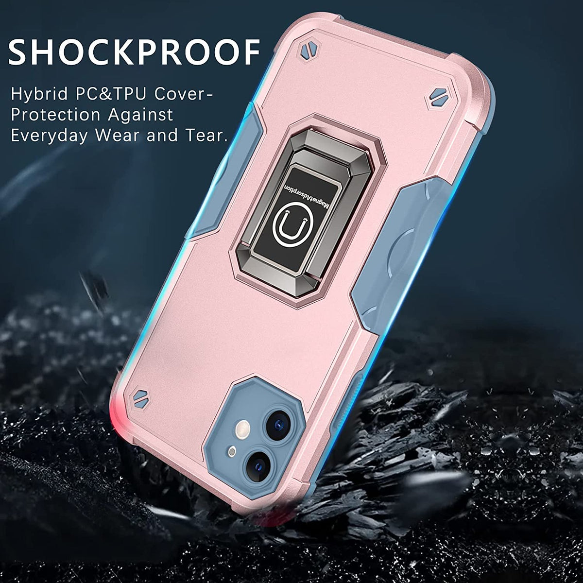 For Samsung Galaxy S24 FE /Fan Edition Hybrid 2 in 1 Hard PC TPU Heavy Duty Rugged Bumper Shockproof with Magnetic Ring Kickstand Case Cover