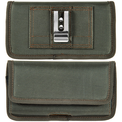 For Samsung Galaxy Note 20 Universal Horizontal Cell Phone Case Nylon Holster Carrying Pouch with Belt Clip and 2 Card Slots fit XL Devices 7" [Midnight Green]