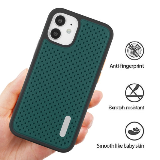 For Apple iPhone 12 Mini (5.4) Dual Layer Hybrid Armor Rubber Soft TPU Hard PC Shockproof Slim Fit Green Phone Case Cover