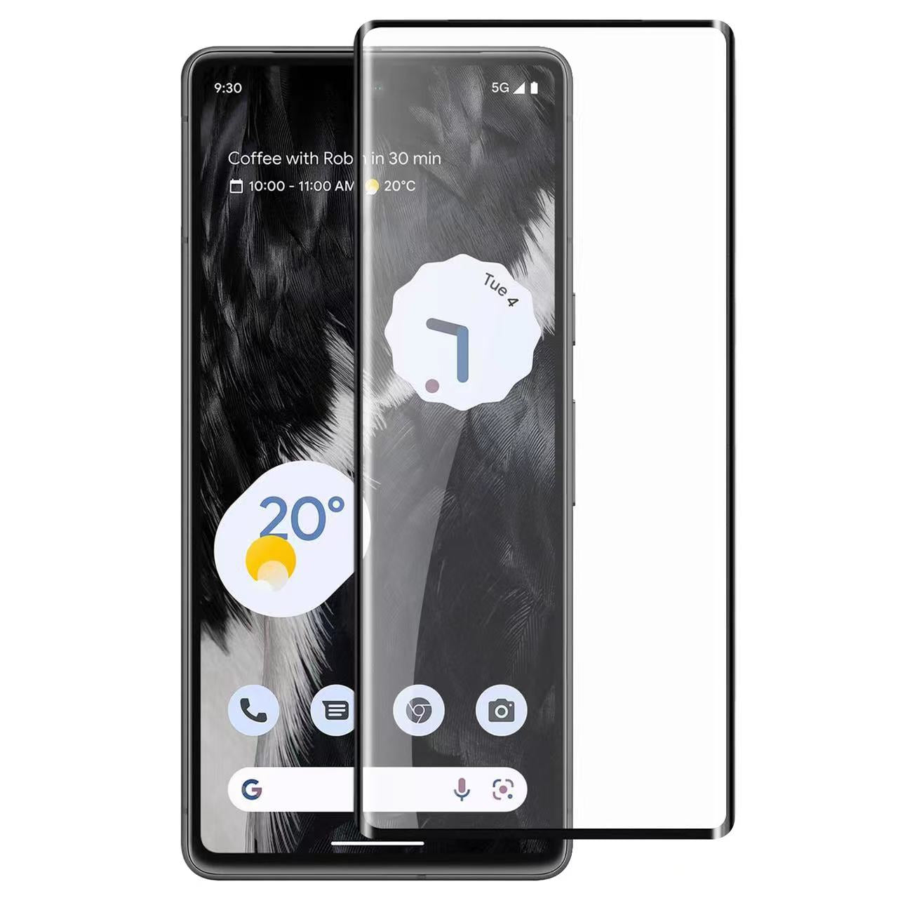 For Google Pixel 7 Pro Tempered Glass Screen Protector Designed to allow full functionality 3D Curved Edge Glass Full coverage Clear Black Screen Protector