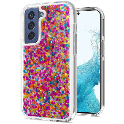 For Samsung Galaxy S22 /Plus Ultra Colorful Glitter Bling Sparkle Epoxy Glittering Shining Hybrid Hard PC Silicone Shockproof  Phone Case Cover