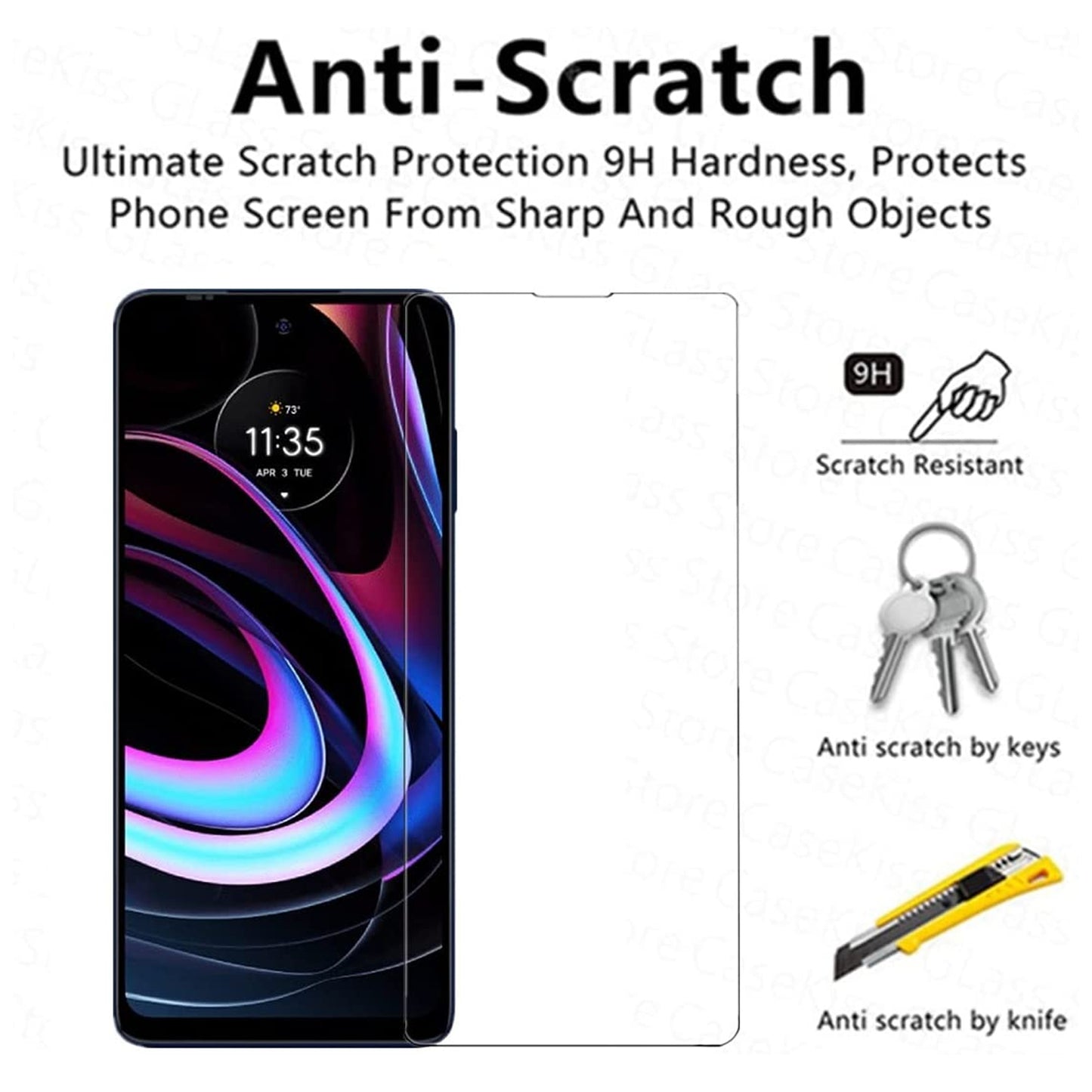 For Motorola Moto G Stylus 5G 2021 Tempered Glass Screen Protector, Bubble Free, Anti-Fingerprints HD Clear, Case Friendly Tempered Glass Film Clear Screen Protector