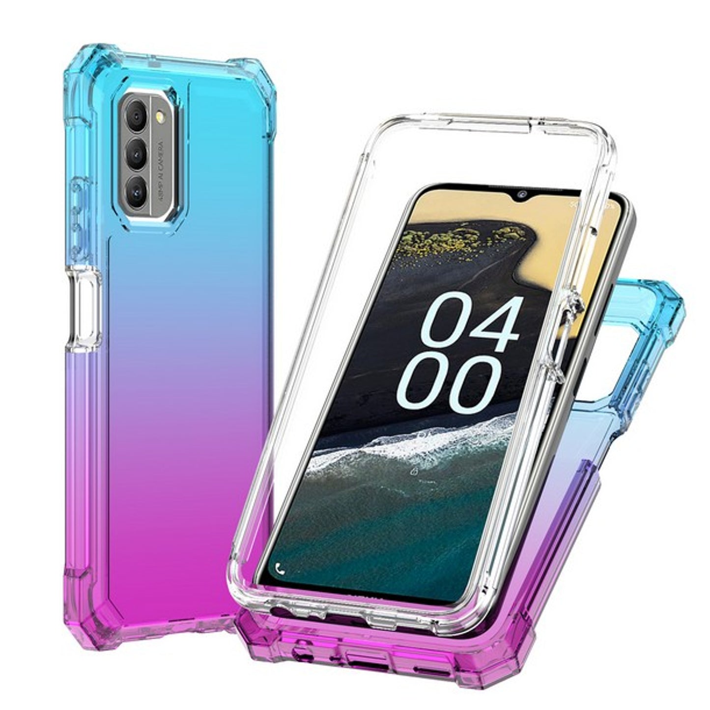 For T-Mobile Revvl 6 Pro 5G /Revvl 6 5G Hybrid 2in1 Front Bumper Frame Cover Square Edge Shockproof TPU + Hard PC  Phone Case Cover