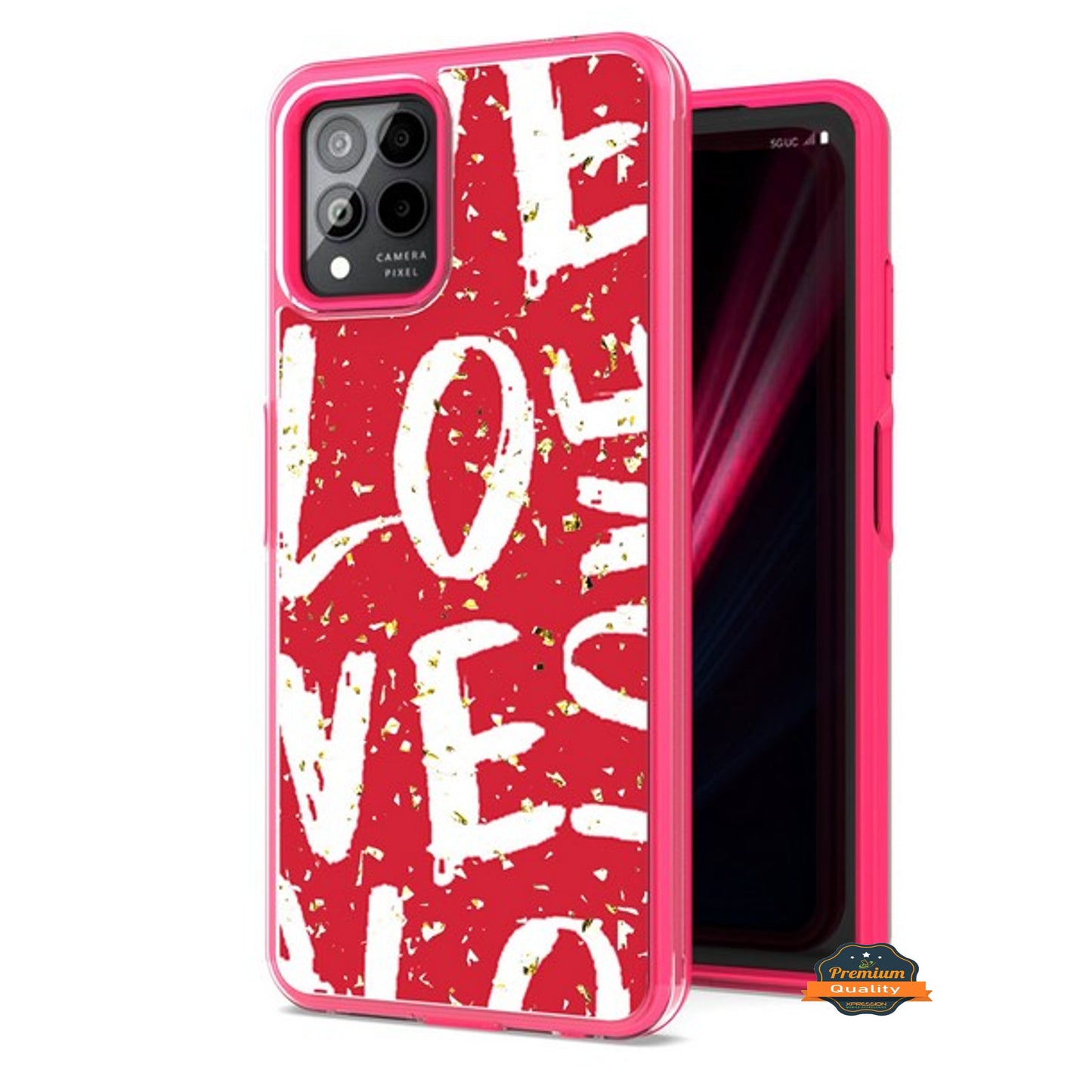 For T-Mobile Revvl 6 Pro 5G /Revvl 6 5G Pattern Design Bling Glitter Shockproof Hybrid Soft TPU Frame and Hard PC Back  Phone Case Cover