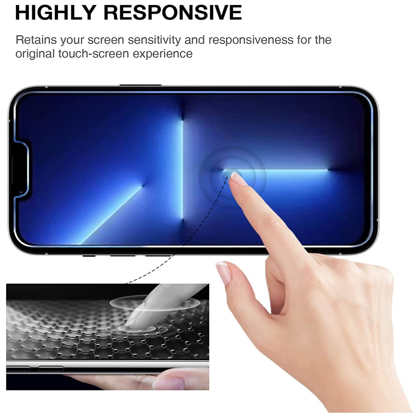 For Apple iPhone 13 /13 Pro Tempered Glass Screen Protector, Heavy Duty Anti-Scratch Anti-Bubble Tempered Glass Film 9H Hardness Clear Screen Protector