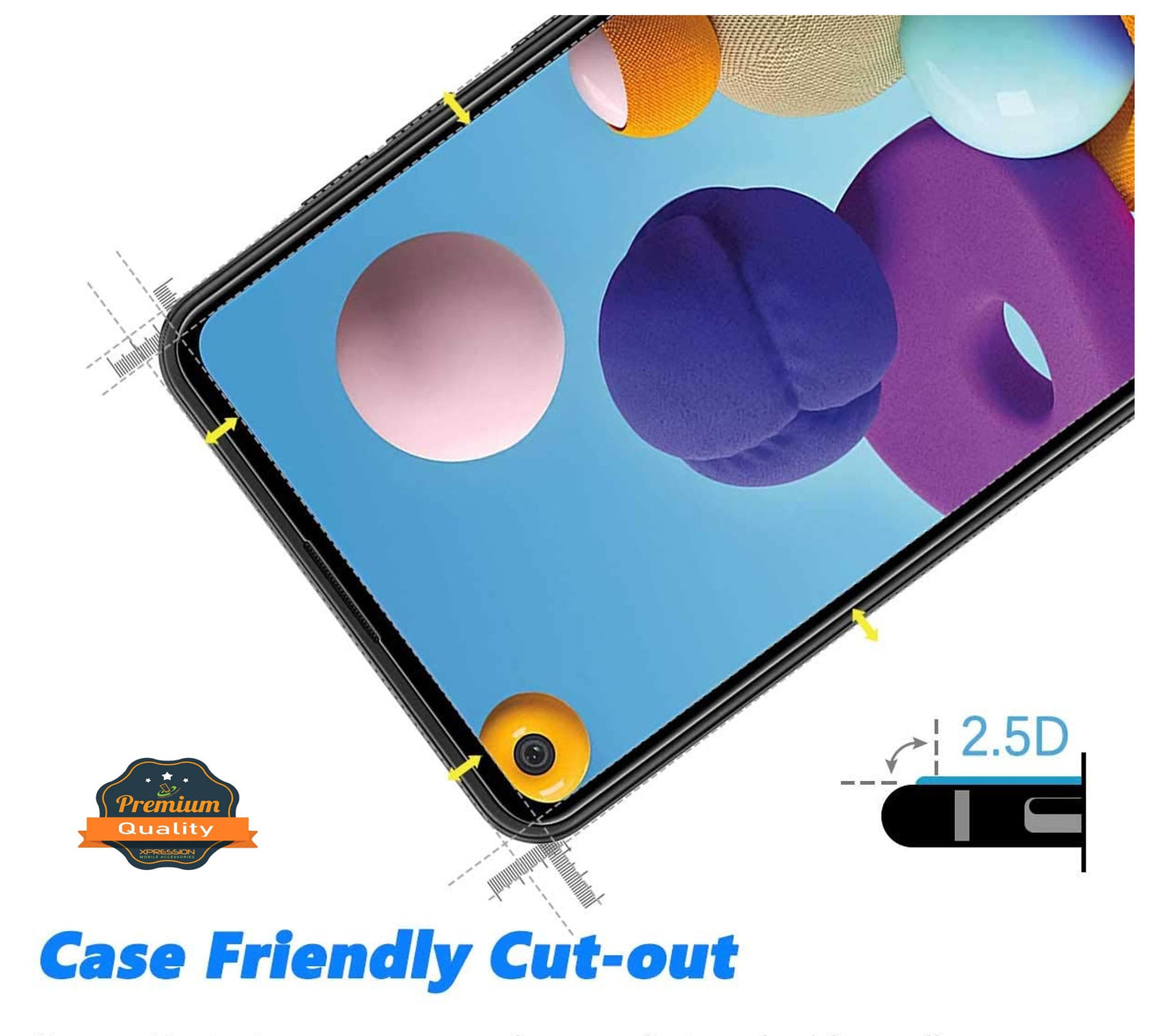 For Cricket Dream 5G Screen Protector, 9H Hardness Full Glue Adhesive Tempered Glass [3D Curved Glass, Bubble Free] HD Glass Screen Protector Clear Black Screen Protector