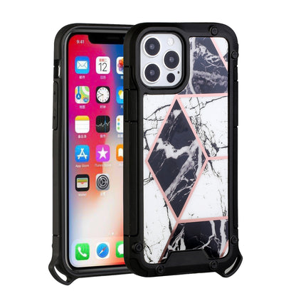 For Apple iPhone 13 Pro Max (6.7") Fashion Marbling Pattern IMD Design Hybrid ShockProof Armor Bumper Soft Rubber Hard PC Protective  Phone Case Cover