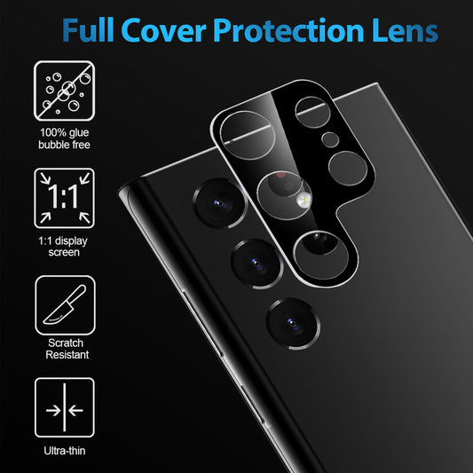 For Samsung Galaxy S22 /Plus Ultra Camera Lens Protector Tempered Glass Rear Back Camera Protective Lens Shield Anti-Glare, Case Friendly  Screen Protector