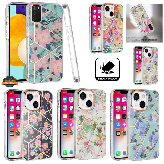 For Apple iPhone SE 2022 3rd/SE 2020/8/7 Fashion Floral IMD Design Flower Pattern Hybrid Protective Hard TPU Slim Back  Phone Case Cover