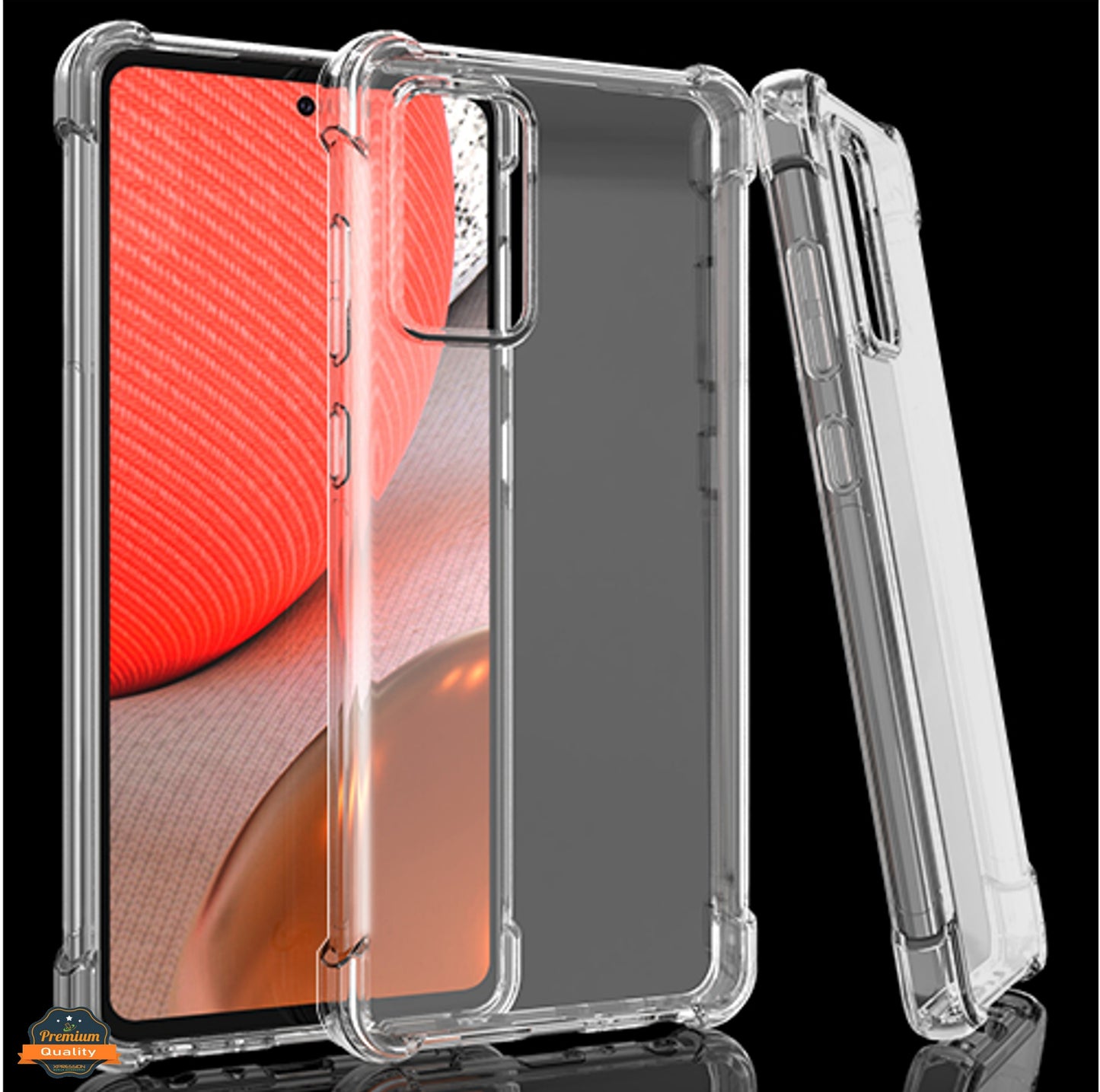 For Motorola Moto G 5G 2022 HD Hybrid PC+TPU [Four Corner Protective] Rubber Shockproof Gummy Gel Bumper Transparent Clear Phone Case Cover