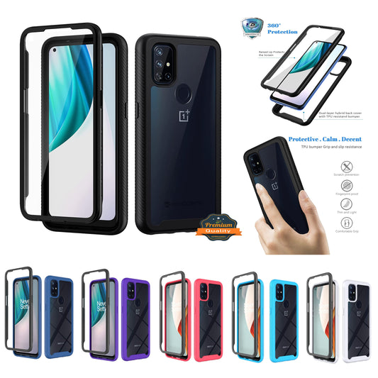 For Samsung Galaxy A53 5G Full Body Armor Slim Hybrid Double Layer Hard PC + TPU Transparent Back Rugged Shockproof  Phone Case Cover