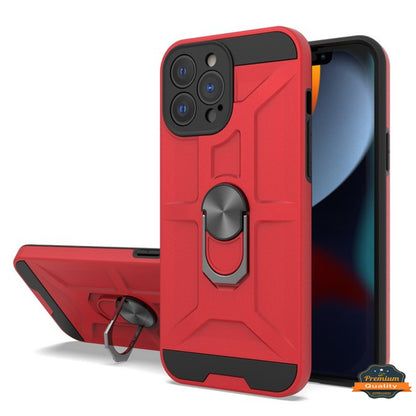 For Apple iPhone 13 /Pro /Mini Hybrid Ring Stand [360° Rotatable Ring Holder Magnetic Kickstand] Armor Shockproof TPU  Phone Case Cover