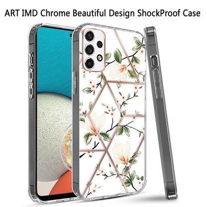 For Samsung Galaxy A53 5G Fashion Art Floral IMD Design Beautiful Flower Pattern Hybrid Protective Hard PC TPU Slim Back  Phone Case Cover