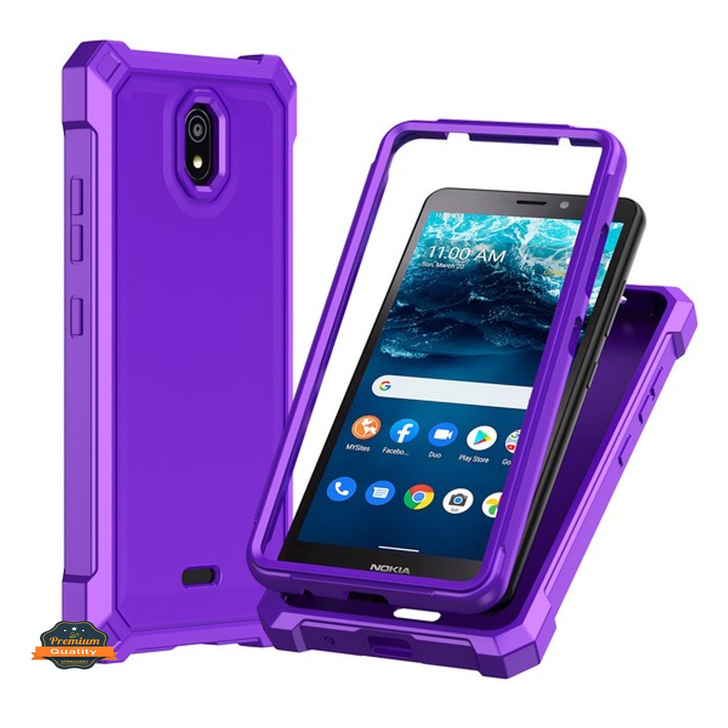 For Nokia C100 Hybrid 2in1 Front Bumper Frame Cover Square Edge Shockproof Soft TPU + Hard PC Anti-Slip Heavy Duty  Phone Case Cover