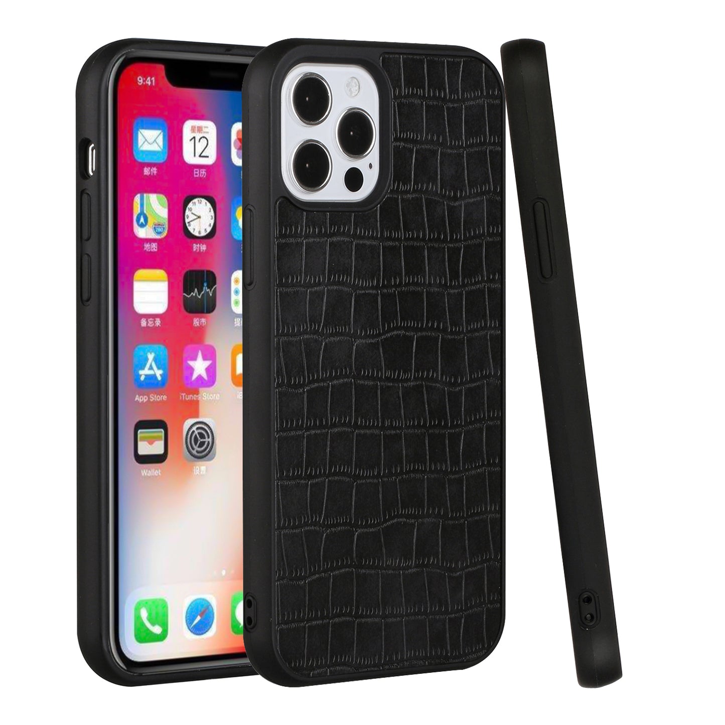 For Apple iPhone 11 (6.1") Ultra Slim Thin PU Leather Crocodile Flip Snap On Hybrid Shockproof TPU PC Hard Shell Durable  Phone Case Cover