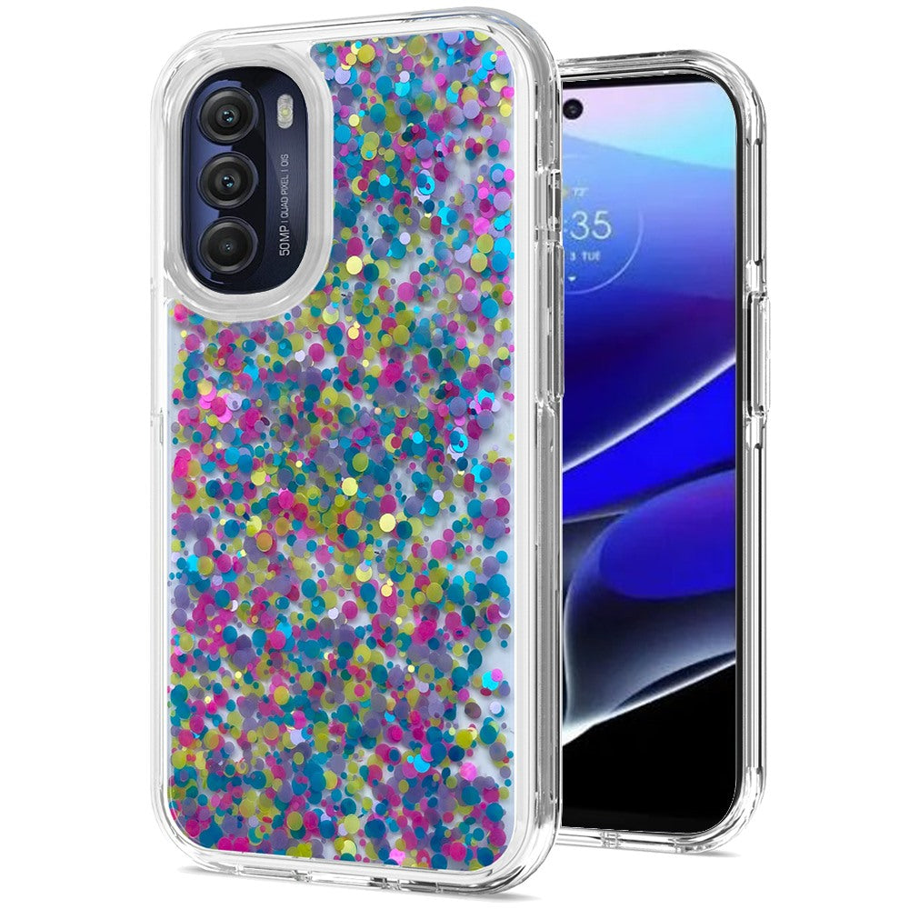 For Motorola Moto G Stylus 5G 2022 Colorful Glitter Bling Sparkle Epoxy Glittering Shining Hybrid Hard Shockproof  Phone Case Cover