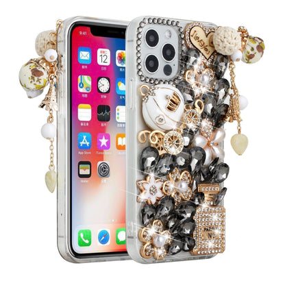 For Apple iPhone 11 (6.1") Bling Clear Crystal 3D Full Diamonds Luxury Sparkle Rhinestone Hybrid Protective  Phone Case Cover