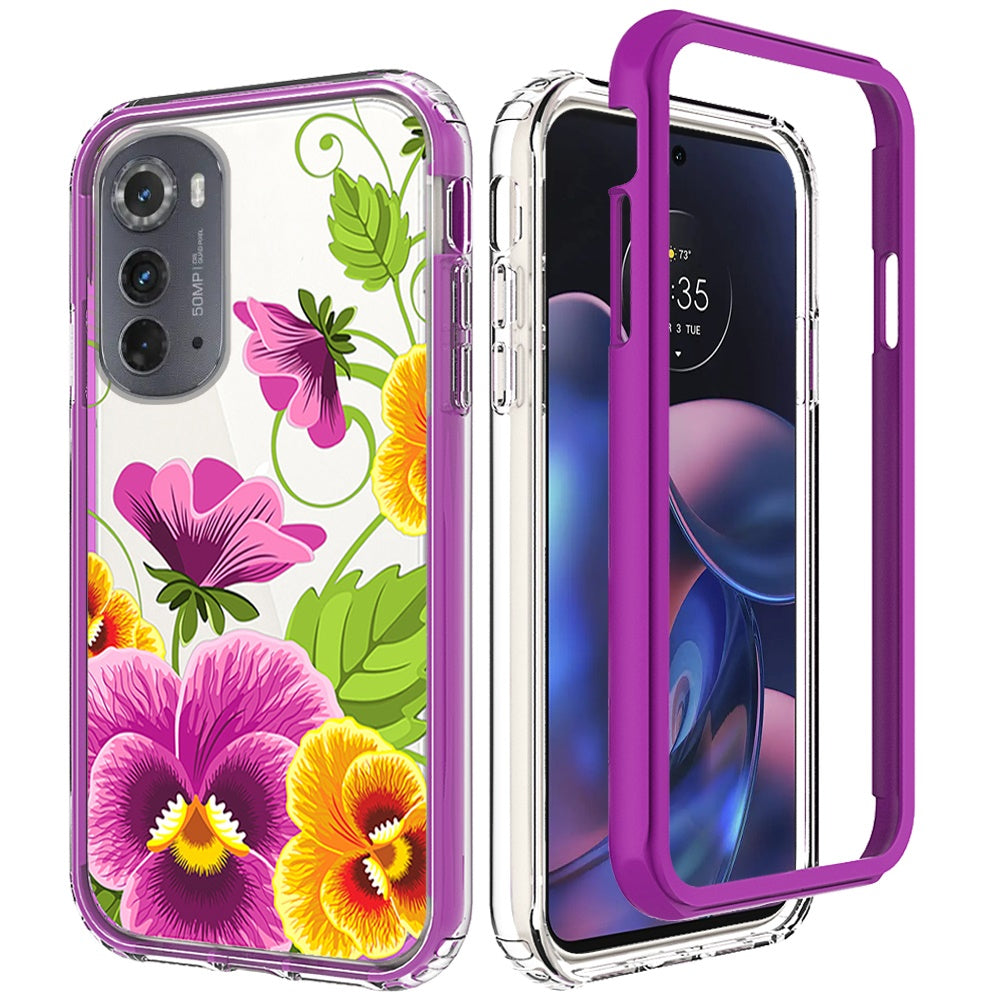 For Motorola Moto Edge 2022 Beautiful Design Hybrid Triple Layer Armor Hard PC TPU Rubber Shockproof Frame  Phone Case Cover