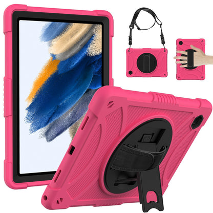 Case for Apple iPad Air 4 / iPad Air 5 / iPad Pro (11 inch) Milary Grade Shockproof Protector Silicone with Pencil Holder + Handle + Shoulder Strap + Rotating Kickstand Hot Pink Tablet Cover