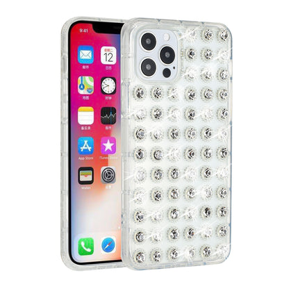 For Apple iPhone 13 Pro (6.1") Luxury All Over 3D Diamonds Rhinestone TPU Shiny Bling Glitter Protective Rubber Frame  Phone Case Cover