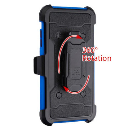 For Apple iPhone XS Max Hybrid Armor with Belt Clip Holster Kickstand with Screen Protector Hard PC Cases Shockproof Blue Phone Case Cover