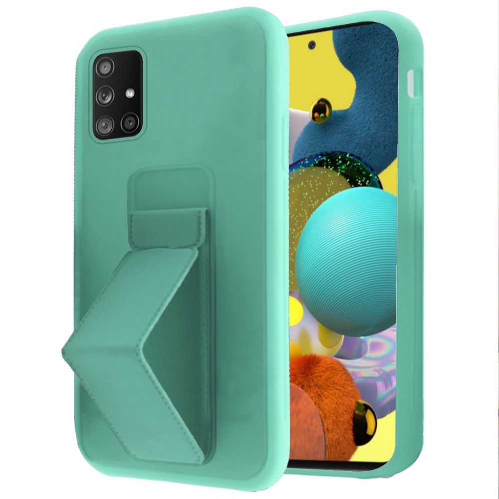 For Samsung Galaxy A71 5G Hybrid Foldable Kickstand Magnetic Heavy Duty Silicone Rubber TPU Protector [Fit Magnetic Car Mount]  Phone Case Cover