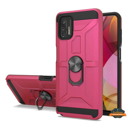 For TCL 20 XE Hybrid Cases with Ring Stand [360° Rotatable Ring Holder Magnetic Kickstand] Armor Shockproof TPU Hard  Phone Case Cover